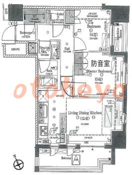 楽器ピアノ可相談 の 賃貸物件 2LDK 23.8万円の図面１