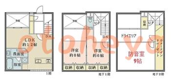 防音賃貸物件・楽器ピアノ可相談 の 賃貸物件 3LDK 95万円の図面１