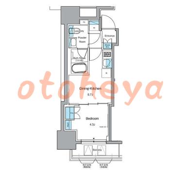 楽器ピアノ可相談 の 賃貸物件 1DK 13.5万円の図面１