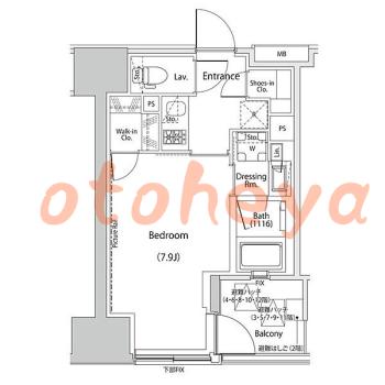 楽器ピアノ可相談 の 賃貸物件 1K 14.8万円の図面１