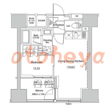楽器ピアノ可相談 の 賃貸物件 1LDK 18.8万円の図面１