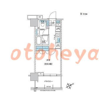 楽器ピアノ可相談 の 賃貸物件 1K 11万円の図面１