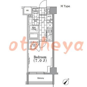 楽器ピアノ可相談 の 賃貸物件 1K 11.1万円の図面１