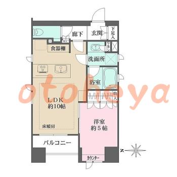 楽器ピアノ可相談 の 賃貸物件 1LDK 18万円の図面１