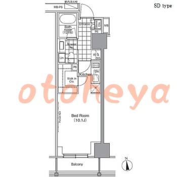 楽器ピアノ可相談 の 賃貸物件 1R 14万円の図面１