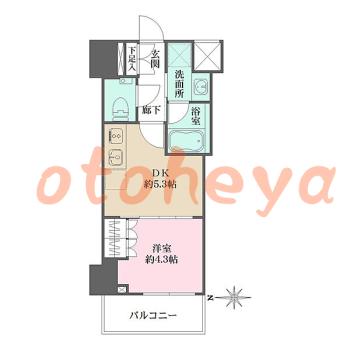 楽器ピアノ可相談 の 賃貸物件 1DK 12万円の図面１