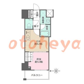 楽器ピアノ可相談 の 賃貸物件 1DK 12万円の図面１