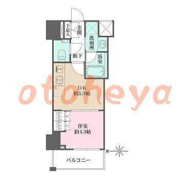 楽器ピアノ可相談 の 賃貸物件 1DK 11.9万円の図面１