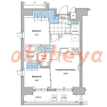 楽器ピアノ可相談 の 賃貸物件 2LDK 30万円の図面１