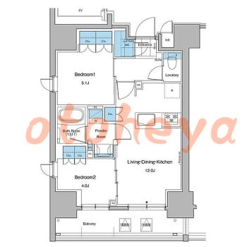 楽器ピアノ可相談 の 賃貸物件 2LDK 27.1万円の図面１