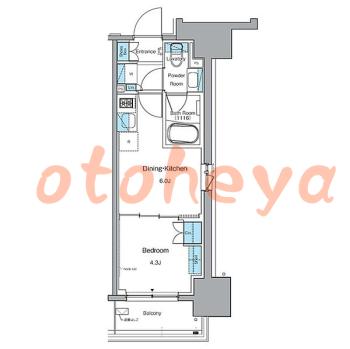 楽器ピアノ可相談 の 賃貸物件 1DK 13万円の図面１