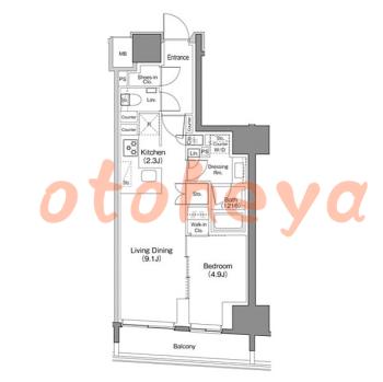 楽器ピアノ可相談 の 賃貸物件 1LDK 19万円の図面１