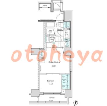 楽器ピアノ可相談 の 賃貸物件 1DK 16.5万円の図面１