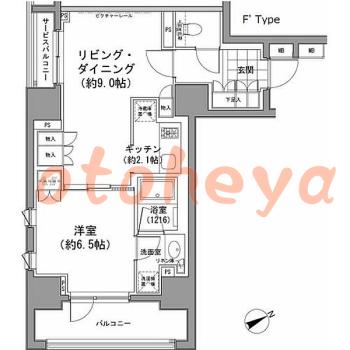 楽器ピアノ可相談 の 賃貸物件 1LDK 21.5万円の図面1