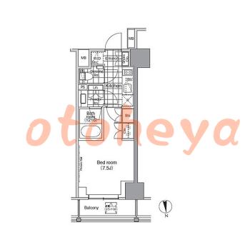 楽器ピアノ可相談 の 賃貸物件 1K 13.5万円の図面１