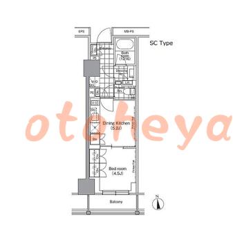 楽器ピアノ可相談 の 賃貸物件 1DK 14.4万円の図面1