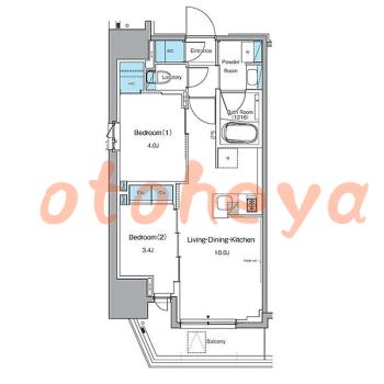楽器ピアノ可相談 の 賃貸物件 2LDK 21.2万円の図面1