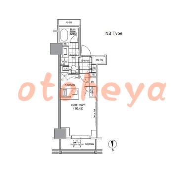 楽器ピアノ可相談 の 賃貸物件 1R 13万円の図面１