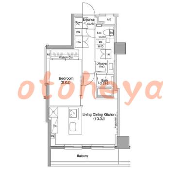 楽器ピアノ可相談 の 賃貸物件 1LDK 17.4万円の図面１