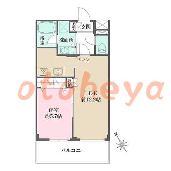 楽器ピアノ可相談 の 賃貸物件 1LDK 21.1万円の図面１