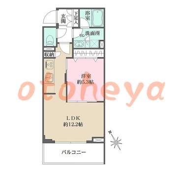 楽器ピアノ可相談 の 賃貸物件 1LDK 21万円の図面１