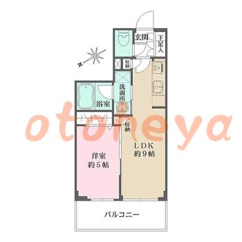 楽器ピアノ可相談 の 賃貸物件 1LDK 16.7万円の図面１