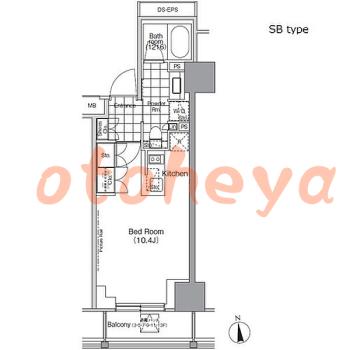 楽器ピアノ可相談 の 賃貸物件 1R 13.5万円の図面１