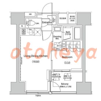 楽器ピアノ可相談 の 賃貸物件 1LDK 18.6万円の図面１