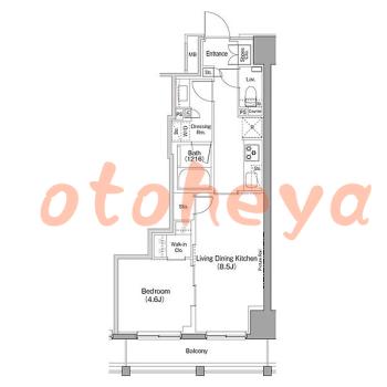楽器ピアノ可相談 の 賃貸物件 1LDK 19万円の図面１