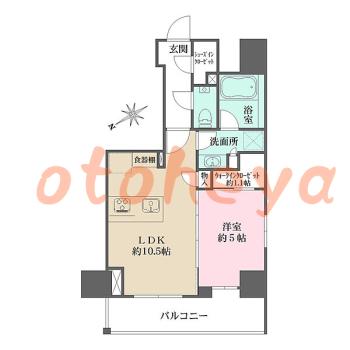 楽器ピアノ可相談 の 賃貸物件 1LDK 19.3万円の図面１