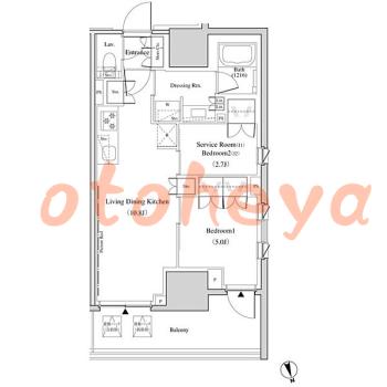 楽器ピアノ可相談 の 賃貸物件 1SLDK 17.9万円の図面１