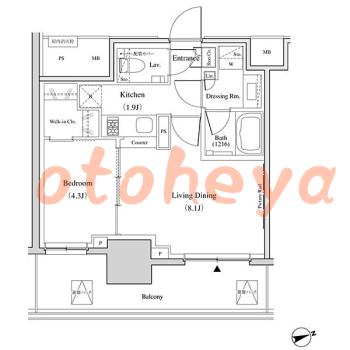 楽器ピアノ可相談 の 賃貸物件 1LDK 14万円の図面１