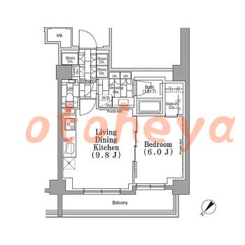 楽器ピアノ可相談 の 賃貸物件 1LDK 18.7万円の図面１