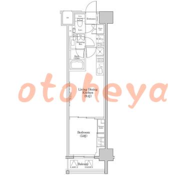 楽器ピアノ可相談 の 賃貸物件 1LDK 21.4万円の図面１