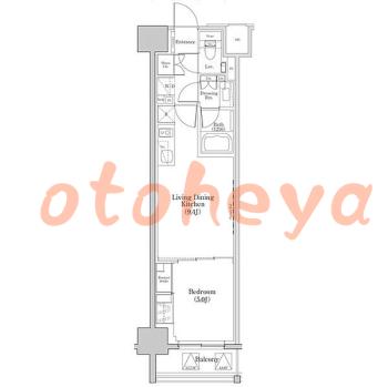 楽器ピアノ可相談 の 賃貸物件 1LDK 21.4万円の図面１
