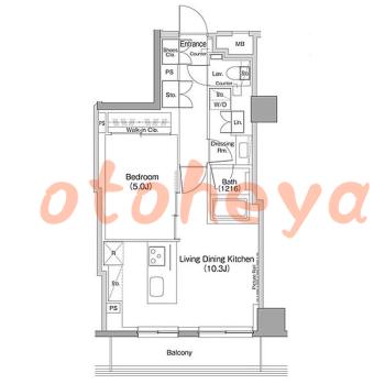 楽器ピアノ可相談 の 賃貸物件 1LDK 19万円の図面１