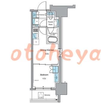 楽器ピアノ可相談 の 賃貸物件 1DK 13.5万円の図面１