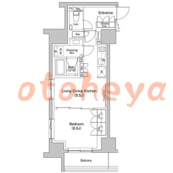 楽器ピアノ可相談 の 賃貸物件 1LDK 17万円の図面1