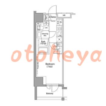楽器ピアノ可相談 の 賃貸物件 1K 13万円の図面１