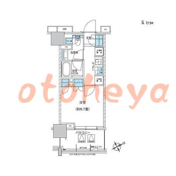 楽器ピアノ可相談 の 賃貸物件 1K 12.7万円の図面１