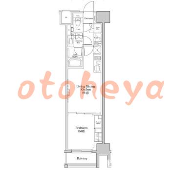 楽器ピアノ可相談 の 賃貸物件 1LDK 21.3万円の図面１