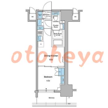 楽器ピアノ可相談 の 賃貸物件 1DK 14.4万円の図面１