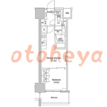 楽器ピアノ可相談 の 賃貸物件 1DK 15.5万円の図面1