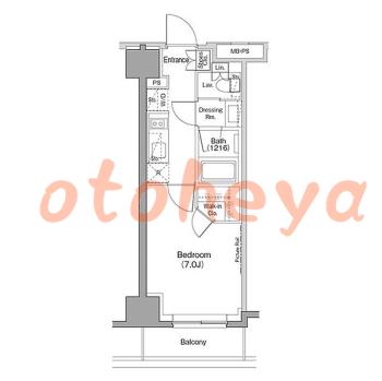 楽器ピアノ可相談 の 賃貸物件 1K 12.5万円の図面１
