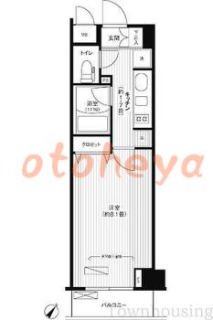 楽器ピアノ可相談 の 賃貸物件 1K 10.7万円の図面１