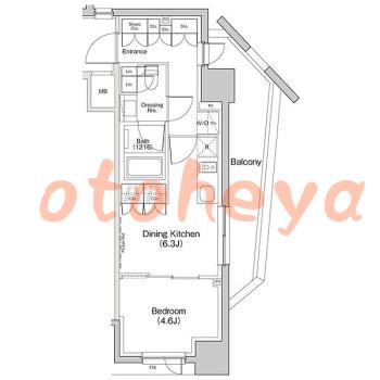 楽器ピアノ可相談 の 賃貸物件 1DK 14.9万円の図面１