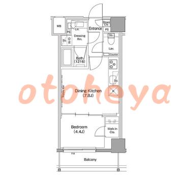 楽器ピアノ可相談 の 賃貸物件 1DK 17万円の図面１