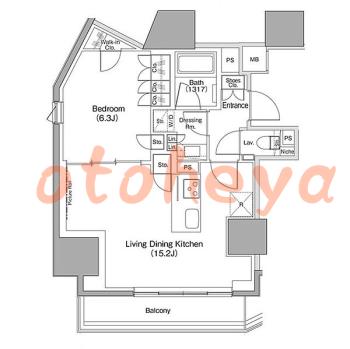 楽器ピアノ可相談 の 賃貸物件 1LDK 31.5万円の図面１