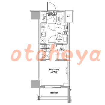 楽器ピアノ可相談 の 賃貸物件 1K 14.5万円の図面１