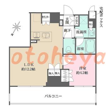 楽器ピアノ可相談 の 賃貸物件 1LDK 19.5万円の図面１